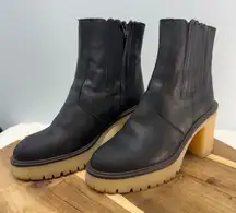  Free People James Chelsea Boots black leather size 8 EU38
