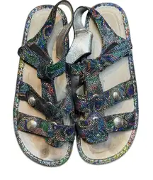 Alegria by PG Lite Sandals Womens Size 40 9.5-10 Black Multicolor Kleo Platform