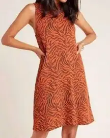 Anthropologie   Brigitte Jacquard Dark Orange Knit Shift Dress NWT $150 Medium