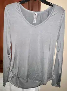 Grey Long Sleeve Athletic Top