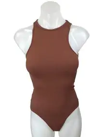 Abercrombie & Fitch Brown Rib Knit Sleeveless Cami Bodysuit Sweater Tank Top XS