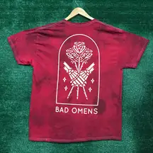 Bad omens Skeleton Roses Heavy Metal Band Tie Dye T-Shirt Size Extra Large