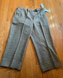 David N Taupe women's Linen pleated front Dress Capri Pants 14‎ brown vintages