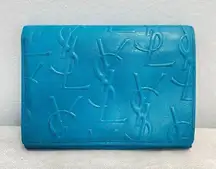 Yves Saint Laurent YSL Vintage Turquoise Compact Bifold Wallet - Preowned