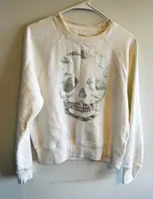 Zadig & Voltaire‎ Silver Skull Pullover Sweatshirt oversized flaws