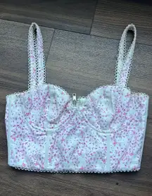 White Fox Butterfly Crop Top