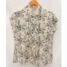 Vintage Ultra-Rare Pre-2000s Shanghai Linen Floral Traditonal Blouse Asian Print