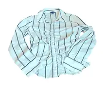 3/$15 HALOGEN ruched striped button down