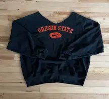 osu oregon state oversized off the shoulder crewneck sweatshirt