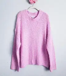 Anthropologie Chelsea28 Lilac Purple Oversized Open Knit Sweater