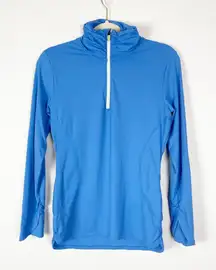 Title Nine‎ Womens Blue Quarter-Zip Long Sleeve Pullover Shirt S Golf Athletic
