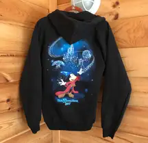 BLACK/BLUE  2017 MICKEY MOUSE  WORLD GRAPHIC ZIP UP HOODIE SWEATSHIRT