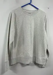 Womans Tek Gear Ultra Soft Pullover Fleece Sweatshirt XL Gray Crew Neck