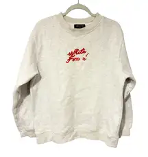 White Fox Boutique Spicy Gal Crewneck Sweatshirt Women Size S/M Heather Gray