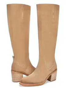 Sam Edelman Soyer Knee High Boots Size 5 Leather Suede Caramel NEW