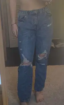 distressed mom jeans