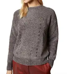 Ted Baker Innia Chenille Woven Star Pin Super Soft Relaxed Sweater Grey 3 (US 8)