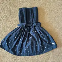 Vintage Y2K Abercrombie & Fitch Navy Polka Dot Strapless Dress – Size XS