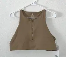 NWT  bra XL neutral sports bra zipper stretchy wireless racerback