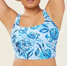 Andie Swim The Siren Tank Top in Bluf Blue Floral NWT Size Small