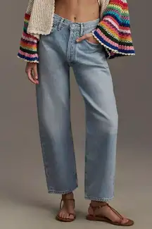 AGOLDE 90s Crop Mid-Rise Loose Straight Jeans Medium Wash Size 23 Organic Denim