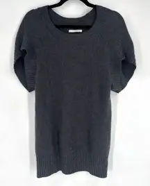 Y2K‎ Velvet by Graham & Spencer Cashmere Short Sleeve Gray Tunic Sweater Small