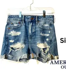 American Eagle Outfitters Distressed Blue Jean Shorts