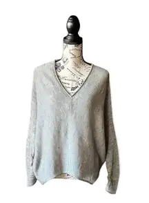 Free People Womens  Gravy Neck Pull Over Oversize Cotton Blend Or Sweater Xs