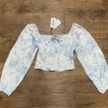 NWT Toile de Juoy floral coquette cottagecore puff sleeve blouse