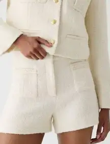 J.Crew Limited Edition Patch Pocket Suit Short Tweed Preppy Wool Ivory US 14 NWT
