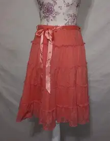 Candie Girl M Mesh Skirt in Orangie Pinkish Coral