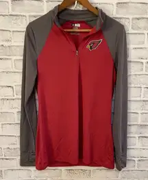 Women’s Arizona Cardinals NFL 1/4 zip red/gray pullover Size Large