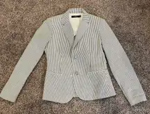 Women's White Striped Blazer