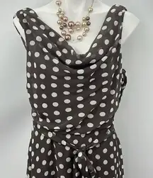 Robert Louis polka dot cowl neckline midi dress