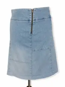 Theory Denim Skirt Blue Front Zip Mini Skirt 6 Y2K Minimalist Chic