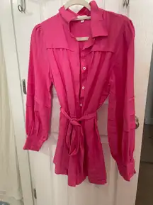 Hot Pink Button Up Romper