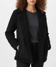 Caslon Black Faux Fur Suede Moto Jacket XS