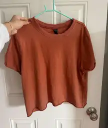 Distressed Red/Coral Short Sleeve Tee Shirt Top