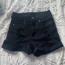 Black High Waisted Jean Shorts