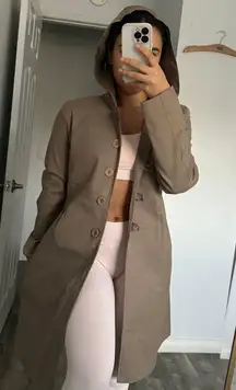 Hooded Knee Length Jacket 