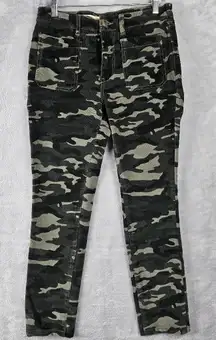 Anthropologie Pilcro High Rise Skinny Camo Velvet Jeans Women's Size 28