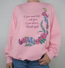 Vintage 80s Blair Christian Floral Sweatshirt