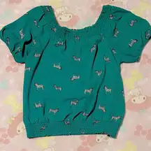 Green Zebra Blouse