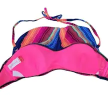 Nwt  Bikini Top Swim Swimsuit Swimwear Stripes New Ruffles Summer