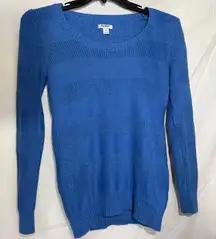 Old Navy Textured Blue Crew Neck Sweater Size Small