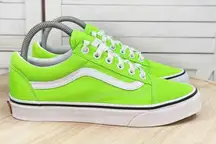 Vans Old Skool Neon Green Canvas Low Top Lace Up Sneakers 6 Men 7.5 Women Unisex