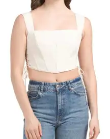 Moon River Lace‎ Up Corset Crop Top - Size M - Cream - NWT