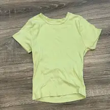 Urban Outfitters Size S Light Green Ribbed Short Sleeve Baby Tee