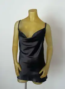 Cowl Neck Silky‎ Slip Open Back Mini Dress Nightie Lingerie
