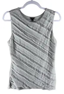 Ann Taylor Womens Tops Size M Chiffon Sequin Textured Tank‎